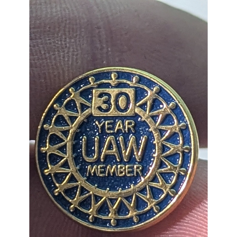 30 Year Chrysler Sterling Silver Tie Pin & 30 Year UAW Lapel Pin - Picture 13 of 16